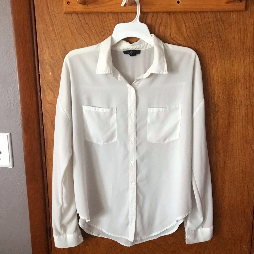 Women's large sheer button-down.